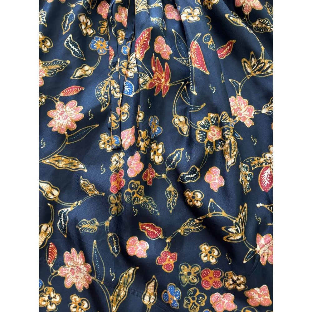 Ulla Johnson Carine Skirt Womens Size 8 Silk Handkerchief Hem Skirt Black Floral - Picture 7 of 10